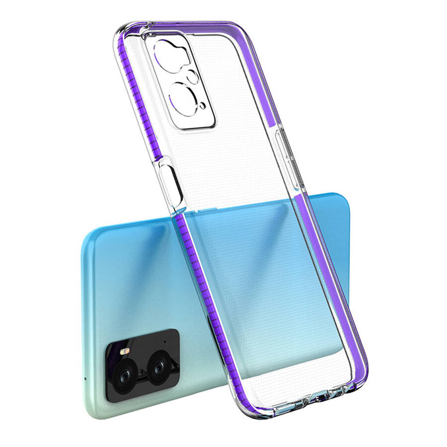 Spring Case etui Realme 9i, Oppo A36 / A76 / A96 silikonowy pokrowiec z ramką jasnoróżowe