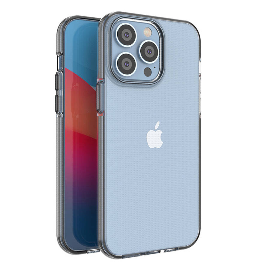 Spring Case etui iPhone 14 Pro Max silikonowy pokrowiec z ramką czarne