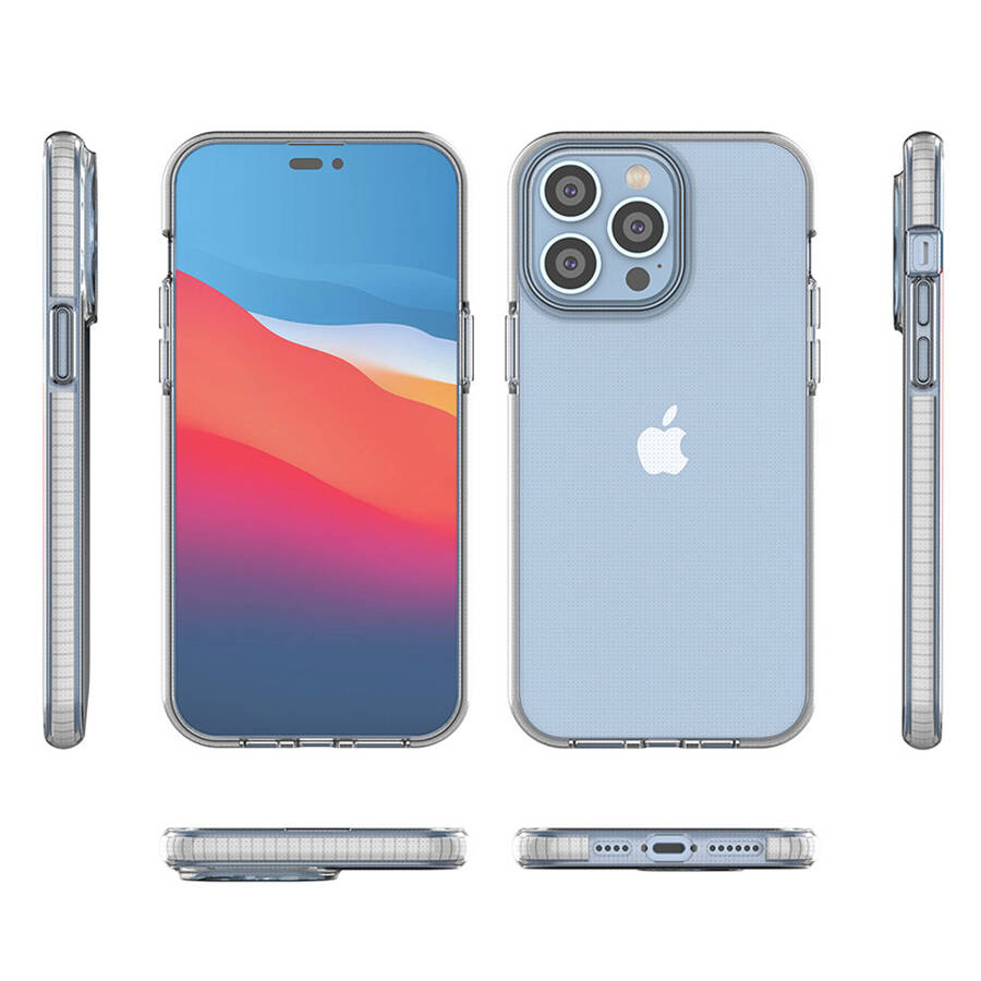 Spring Case etui iPhone 14 Pro Max silikonowy pokrowiec z ramką jasnoróżowe