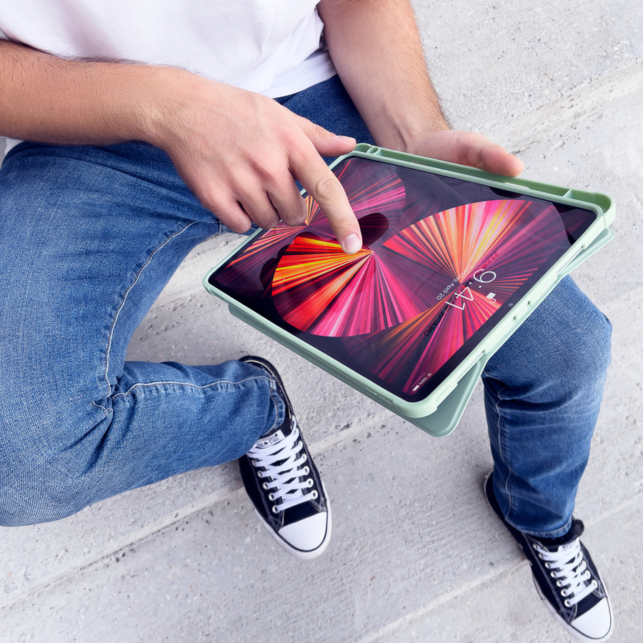 Stand Tablet Case etui Smart Cover pokrowiec na iPad Pro 11'' 2021 z funkcją podstawki granatowy