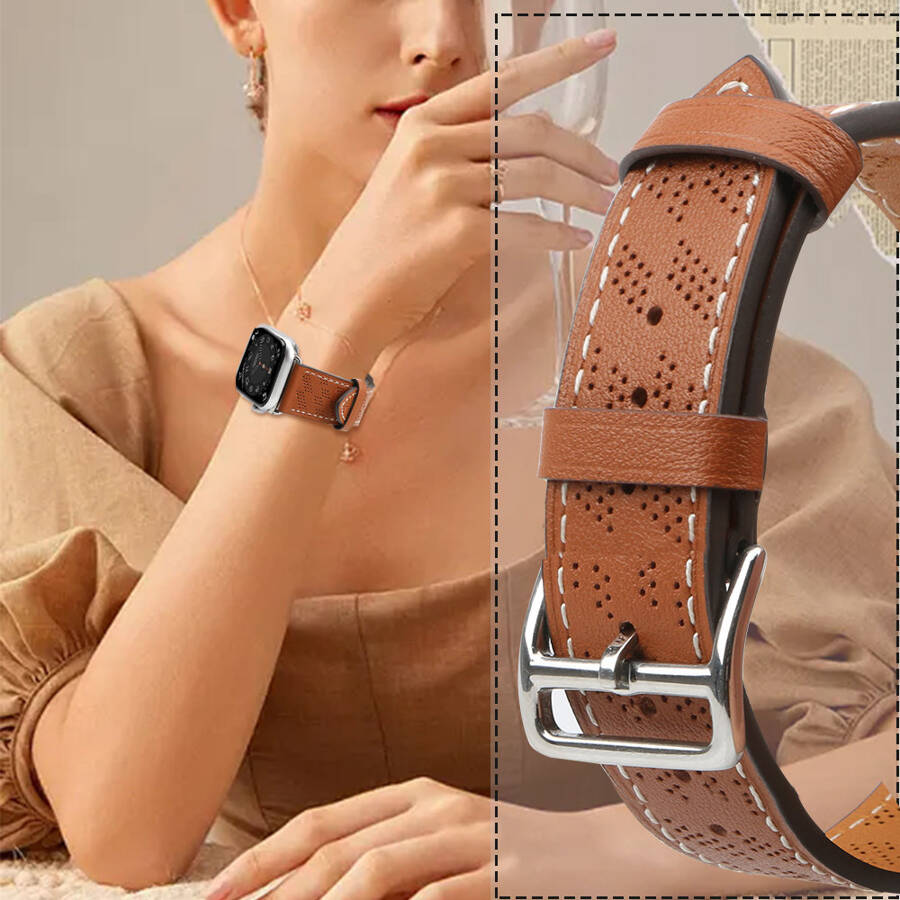 Strap Leather skórzany pasek Apple Watch Ultra, SE, 8, 7, 6, 5, 4, 3, 2, 1 (49, 45, 44, 42  mm) opaska bransoleta brązowy