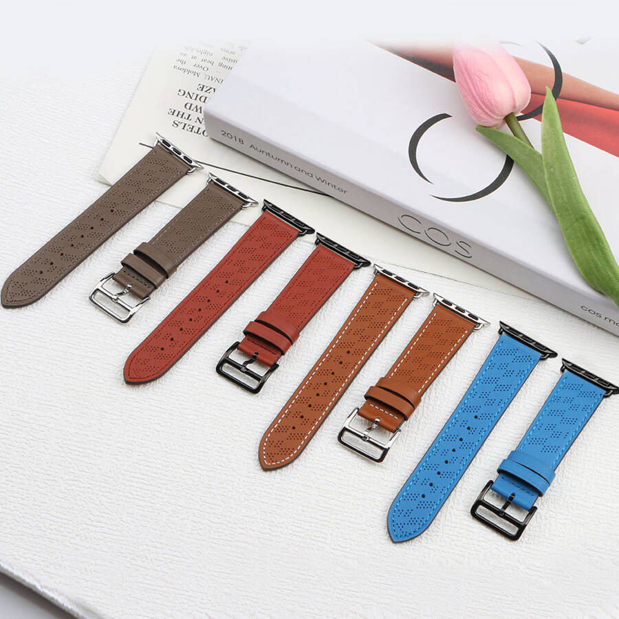 Strap Leather skórzany pasek Apple Watch Ultra, SE, 8, 7, 6, 5, 4, 3, 2, 1 (49, 45, 44, 42  mm) opaska bransoleta brązowy