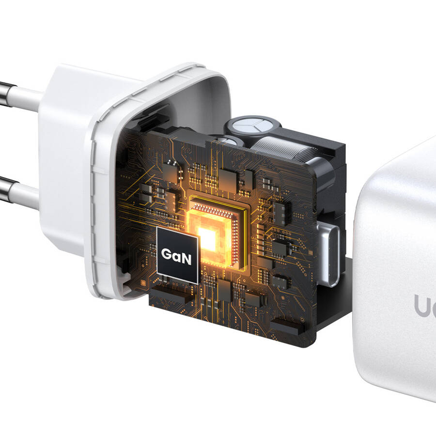 Szybka ładowarka GaN 2 x USB-C 45W QC PD Ugreen CD294 - biała