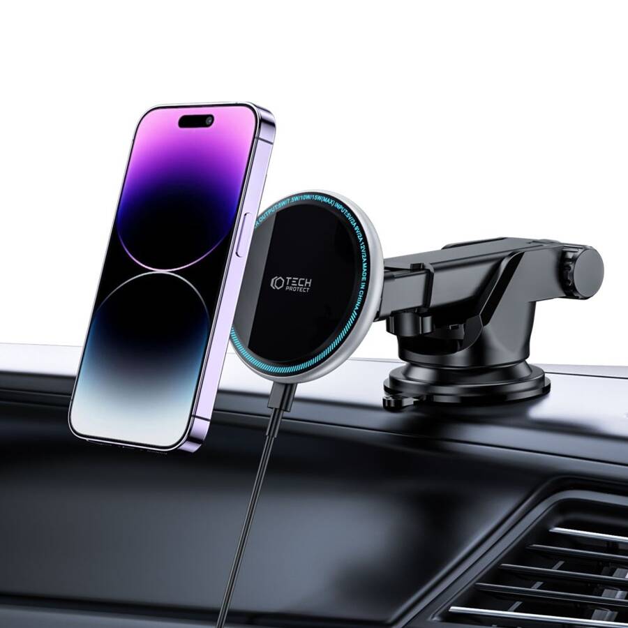 TECH-PROTECT A2 MAGNETIC MAGSAFE DASH CAR MOUNT WIRELESS CHARGER 15W BLACK