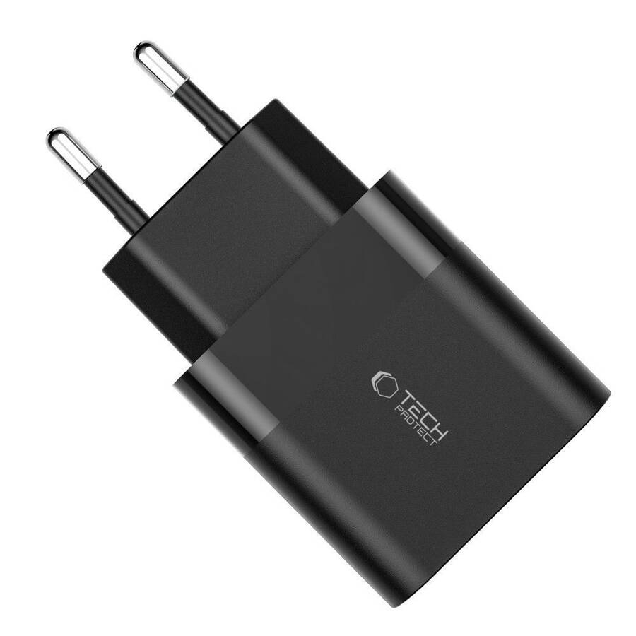 TECH-PROTECT C30W 2-PORT NETWORK CHARGER PD30W/QC3.0 BLACK