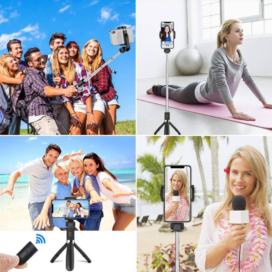 TECH-PROTECT L02S BLUETOOTH SELFIE STICK TRIPOD BLACK