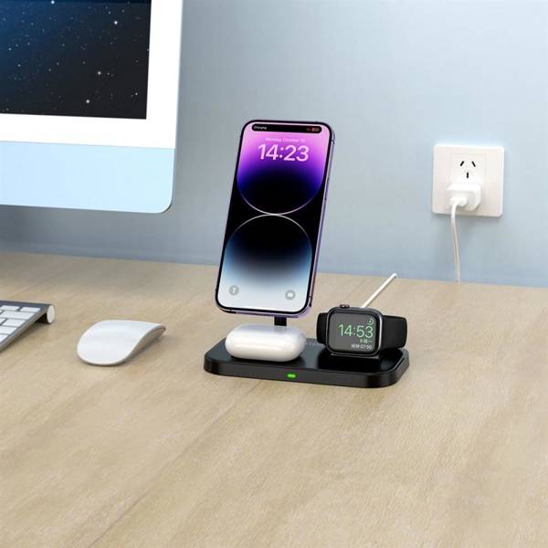 TECH-PROTECT QI15W A22 3IN1 MAGNETIC MAGSAFE WIRELESS CHARGER BLACK