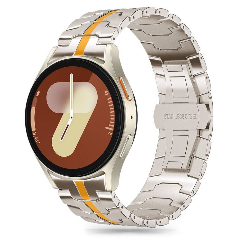 TECH-PROTECT STAINLESS LINE SAMSUNG GALAXY WATCH 4 / 5 / 5 PRO / 6 / 7 / FE TITANIUM/ORANGE