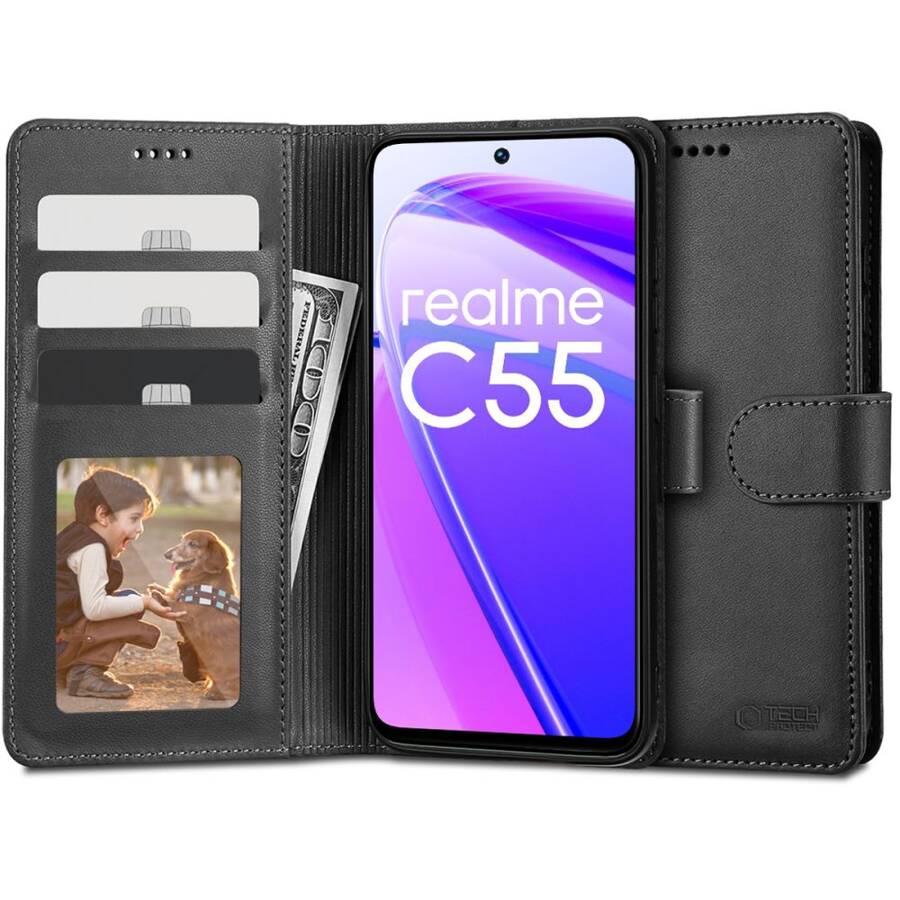 TECH-PROTECT WALLET REALME C55 BLACK