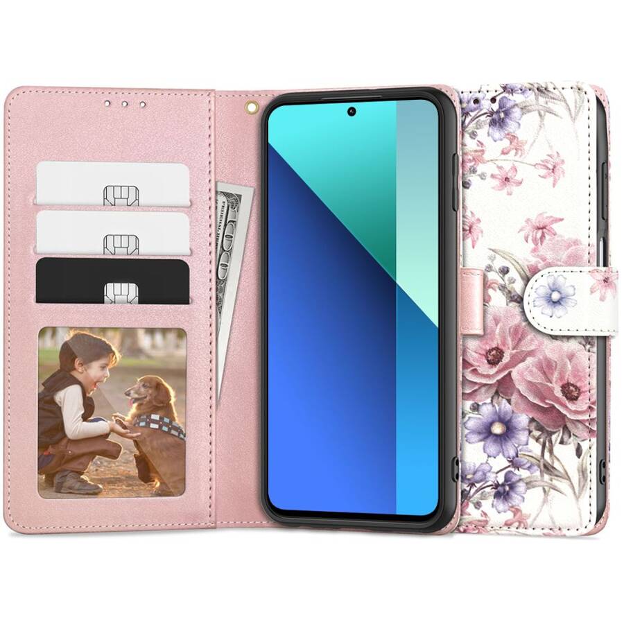 TECH-PROTECT WALLET XIAOMI REDMI NOTE 13 4G / LTE BLOSSOM FLOWER