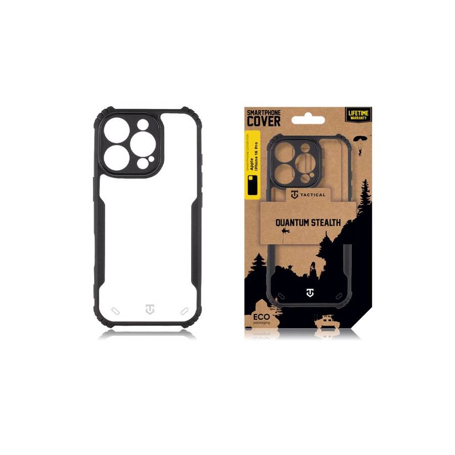 Tactical Quantum Stealth Cover for Apple iPhone 16 Pro Clear/Black