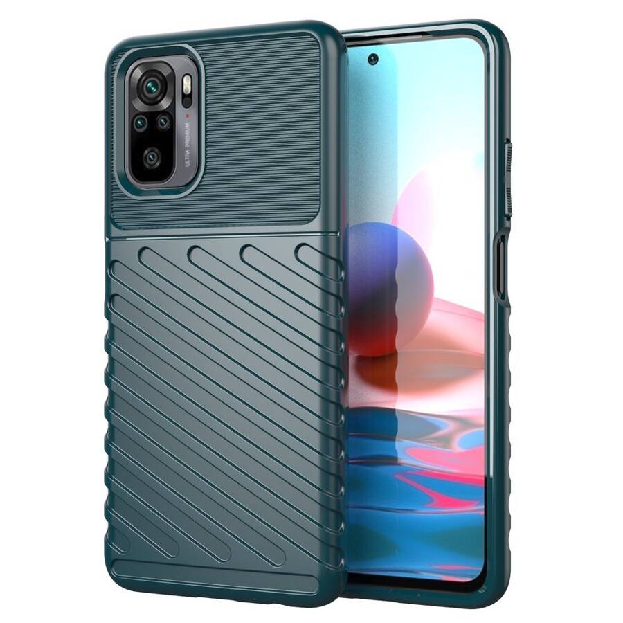 Thunder Case elastyczne pancerne etui pokrowiec Xiaomi Redmi Note 10 / Redmi Note 10S zielony