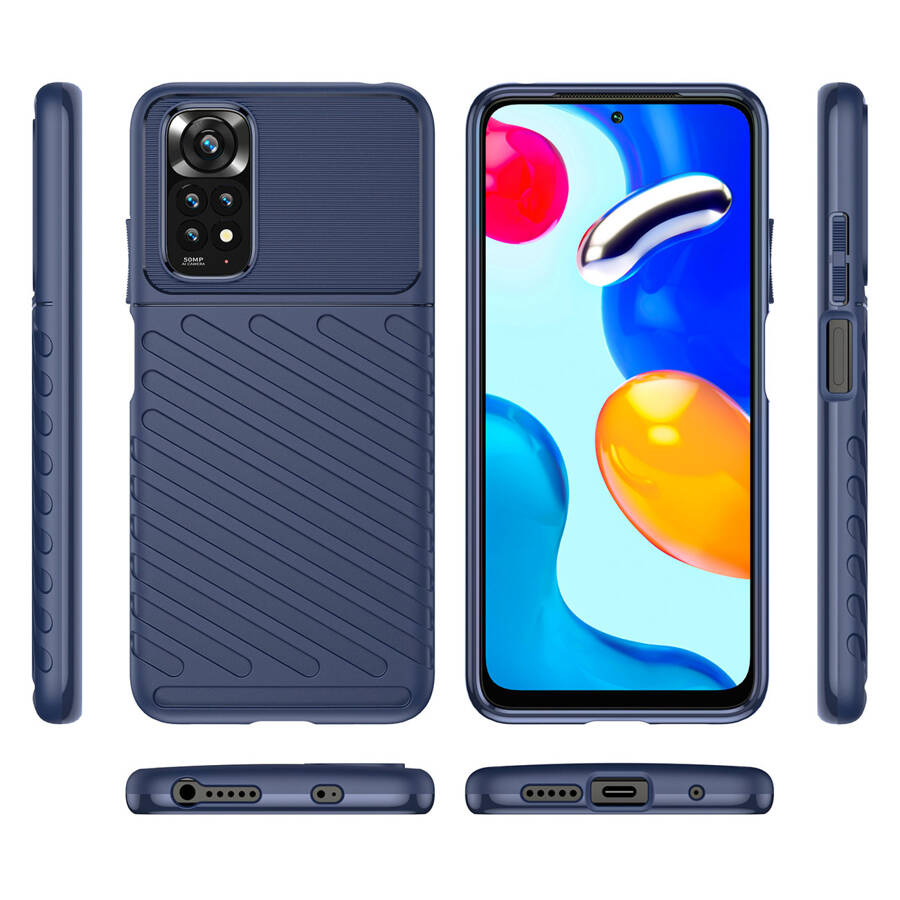 Thunder Case elastyczne pancerne etui pokrowiec Xiaomi Redmi Note 11S / Note 11 niebieski