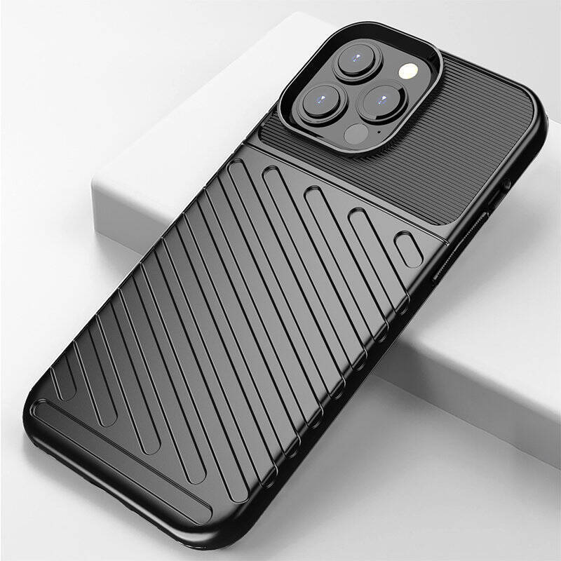 Thunder Case elastyczne pancerne etui pokrowiec iPhone 13 Pro Max niebieski