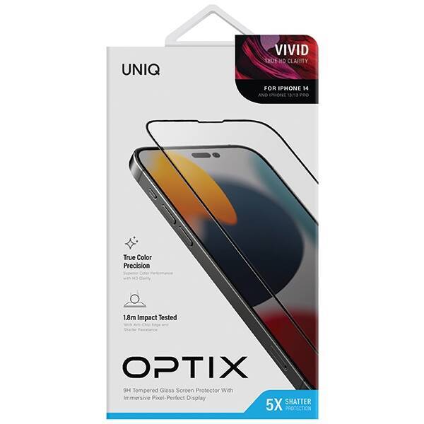 UNIQ Optix Vivid iPhone 14 6.1" / 13 6.1" / 13 Pro 6.1" clear szkło hartowane z aplikatorem