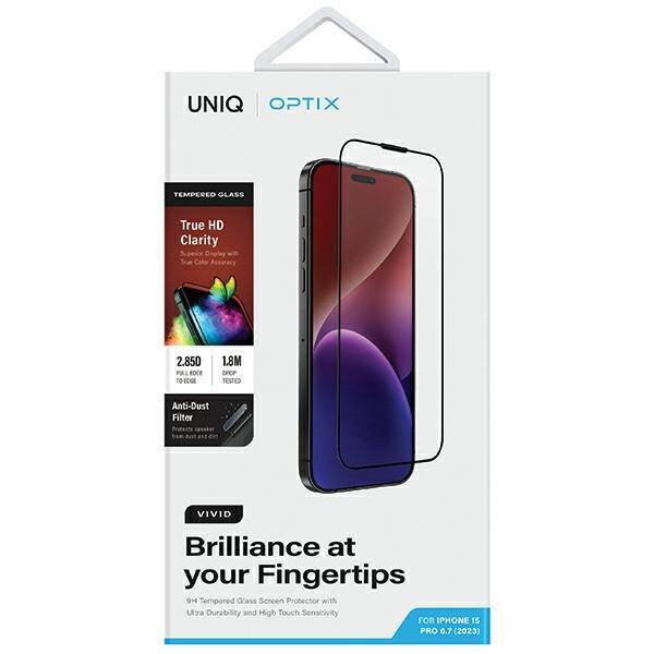 UNIQ Optix Vivid iPhone 15 Pro Max 6.7" clear szkło hartowane z aplikatorem