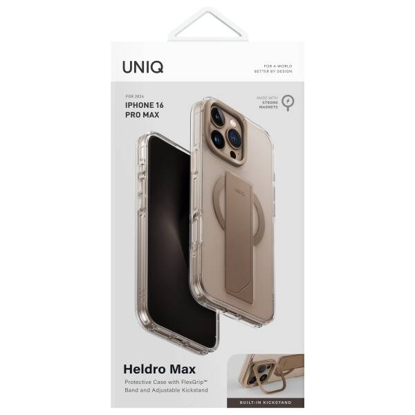 UNIQ etui Heldro Max iPhone 16 Pro Max    6.9" Magclick Charging złoty/taupe gold