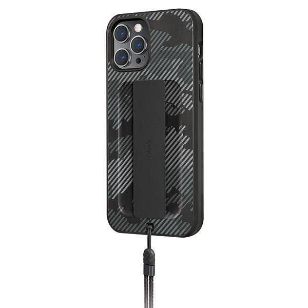 UNIQ etui Heldro iPhone 12/12 Pro 6,1" czarny moro/charcoal camo Antimicrobial