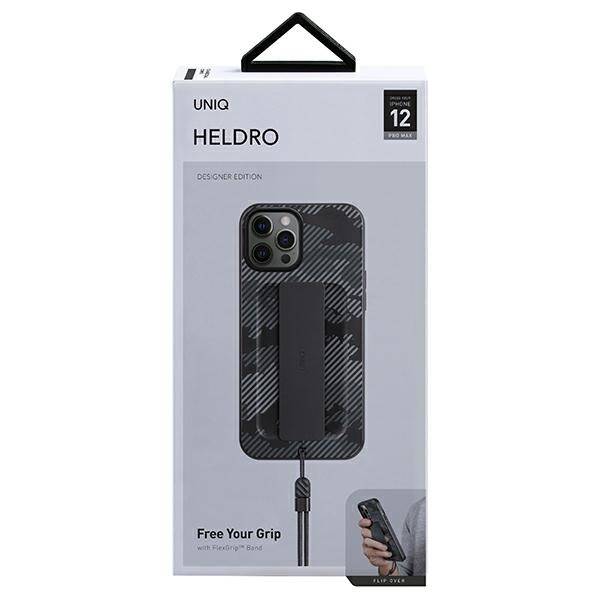 UNIQ etui Heldro iPhone 12 Pro Max 6,7" czarny moro/charcoal camo Antimicrobial