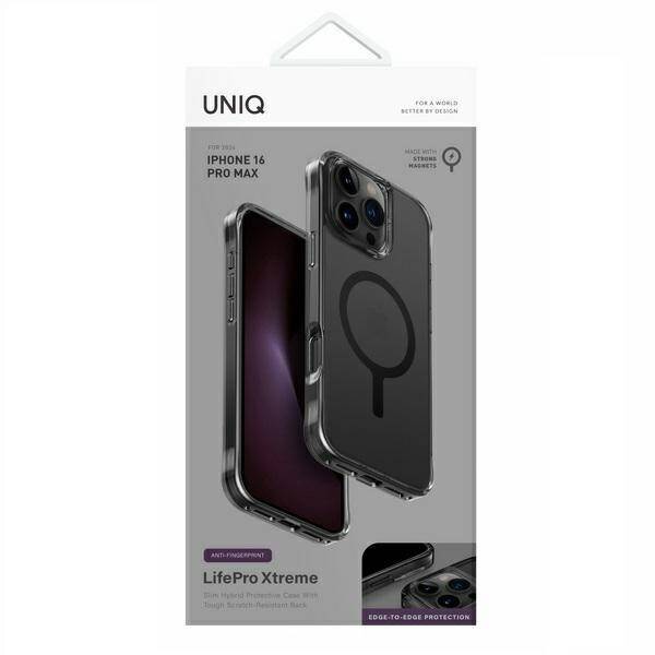 UNIQ etui LifePro Xtreme iPhone 16 Pro Max 6.9" Magclick Charging szary/smoked