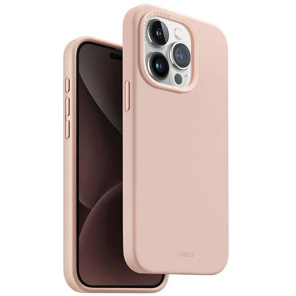 UNIQ etui Lino Hue iPhone 15 Pro 6.1" Magclick Charging różowy/blush pink