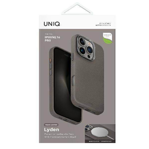 UNIQ etui Lyden iPhone 16 Pro 6.3" Magclick Charging szary/flint grey