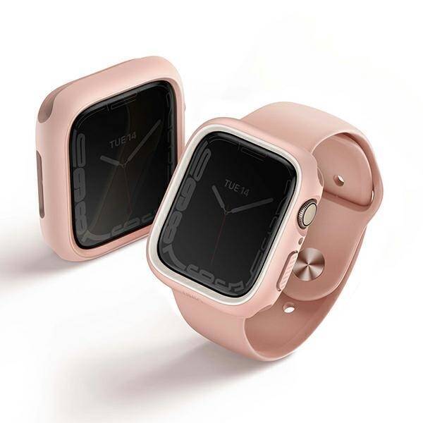 UNIQ etui Moduo Apple Watch Series  4/5/6/7/8/9/SE/SE2 44/45mm różowy-biały/blush-white