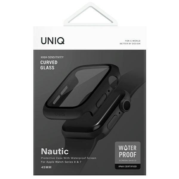 UNIQ etui Nautic Apple Watch Series 7/8/ 9 45mm czarny/black