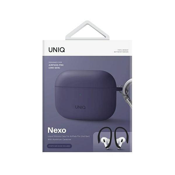 UNIQ etui Nexo AirPods Pro 2 gen + Ear Hooks Silicone (2022/2023) purpurowy/fig purple