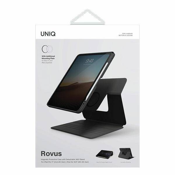 UNIQ etui Rovus iPad Pro 11" (2020-2022)  / Air 10.9" (2020-2022) czarny/ebony black Magnetic Case