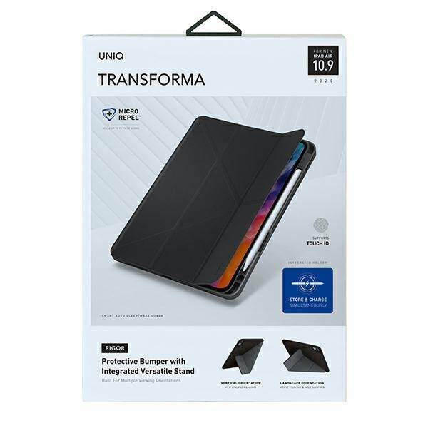 UNIQ etui Transforma Rigor iPad Air 10,9 (2020) szary/charcoal grey Antimicrobial