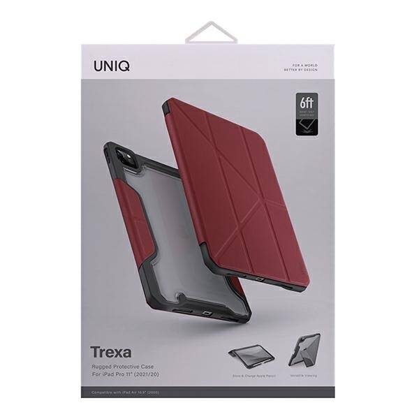 UNIQ etui Trexa iPad Pro 11" 2021/2020    iPad Air 10.9" (2022/2020) Antimicrobial czerwony/red