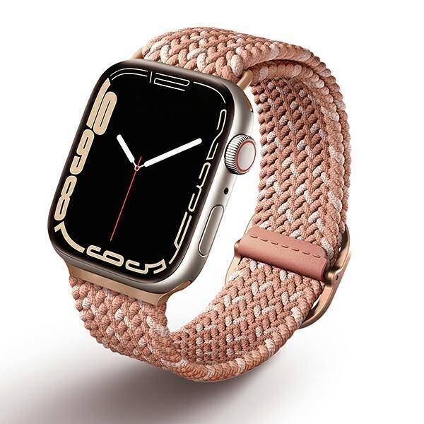 UNIQ pasek Aspen Apple Watch 40/38/41mm Series 1/2/3/4/5/6/7/8/9/SE/SE2 Braided DE różowy/citrus pink