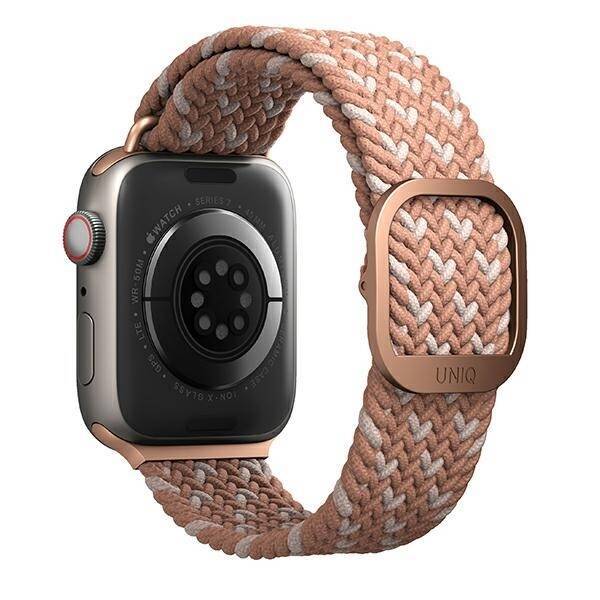 UNIQ pasek Aspen Apple Watch 40/38/41mm Series 1/2/3/4/5/6/7/8/9/SE/SE2 Braided DE różowy/citrus pink