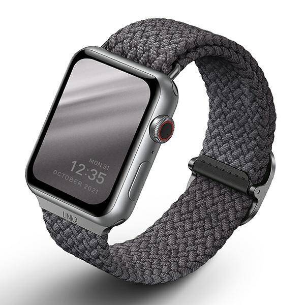 UNIQ pasek Aspen Apple Watch 40/38/41mm Series 1/2/3/4/5/6/7/8/9/SE/SE2 Braided szary/granite grey