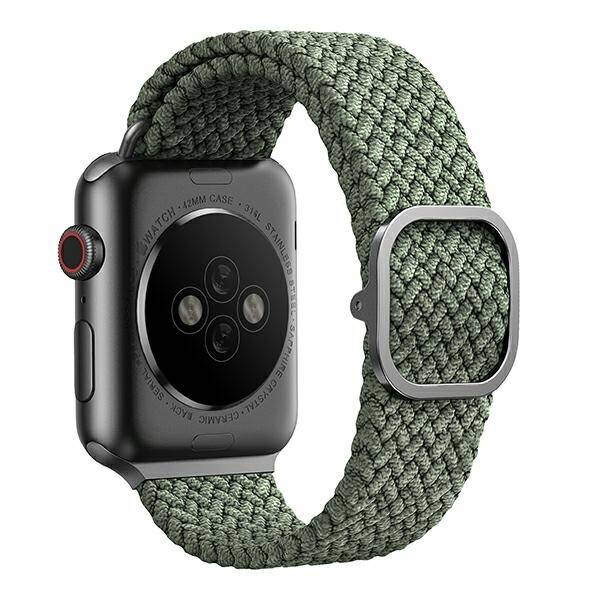 UNIQ pasek Aspen Apple Watch 40/38/41mm Series 1/2/3/4/5/6/7/8/9/SE/SE2 Braided zielony/cypress green