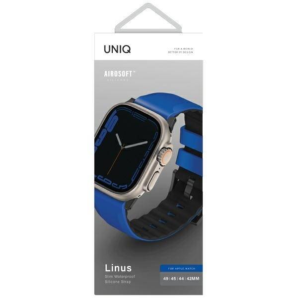 UNIQ pasek Linus Apple Watch Series 1/2/3/4/5/6/7/8/9/SE/SE2/Ultra/Ultra 2 42/44/45/49mm Airosoft Silicone pomarańczowy/volt orange