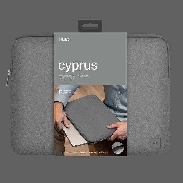 UNIQ torba Cyprus laptop Sleeve 14"       szary/marl grey water-resistant neoprene