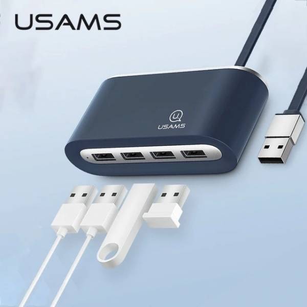 USAMS ADAPTER HUB 4XUSB 2.0 NIEBIESKI