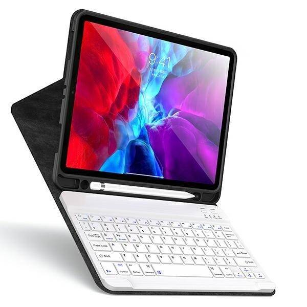 USAMS Etui Winro z klawiaturą iPad Air 10.9" fioletowe etui-biała klawiatura/purple cover-white keyboard IP109YRU03 (US-BH655)