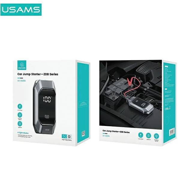 USAMS Jumpstarter Powerbank 8000mAh + wbudowana latarka czarny/black ZB284ZDB01 (US-ZB284)