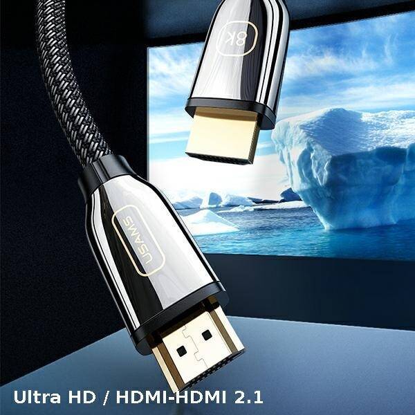 USAMS Kabel HDMI - HDMI  3m Ultra HD U67 2.1 8K czarny/black SJ498HD01 (US-SJ498)