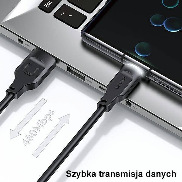 USAMS Kabel USB-C  6A 1,2m Port Display Fast charging  Lithe Series zielony/green SJ568USB04 (US-SJ568)