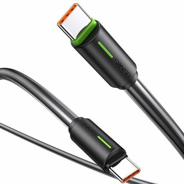 USAMS Kabel USB-C/USB-C 1m SJ734 60W czarny/black  YU Series SJ734USB01 (US-SJ734)