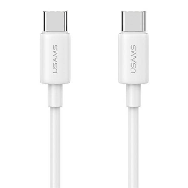 USAMS Kabel USB-C na USB-C 60W 1m Fast Charging YD Series biały/white SJ711USB02 (US-SJ711)