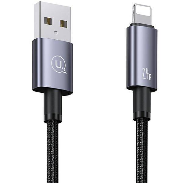 USAMS Kabel USB na Lightning 2,4A 1,2m Fast Charging stalowy/tarnish SJ667USB01 (US-SJ667)