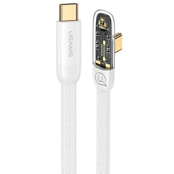 USAMS Kabel kątowy USB-C na USB-C PD 100W Fast Charging Iceflake Series 2m biały/white SJ587USB02 (US-SJ587)