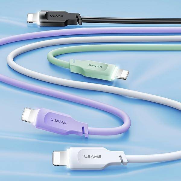 USAMS Kabel lightning  2,4A 1,2m Fast charning Lithe Series  biały/white SJ565USB02 (US-SJ565)