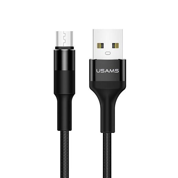 USAMS Kabel pleciony U5 2A micro USB czarny/black 1,2m SJ224USB01 (US-SJ224)