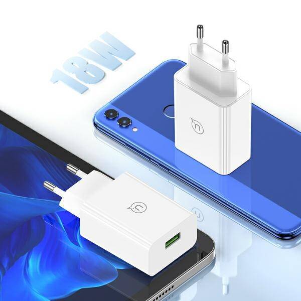 USAMS Ład. siec. 18W + kabel USB-C/USB-A 1m Fast Charging biały/white series SC SCXLTZ02